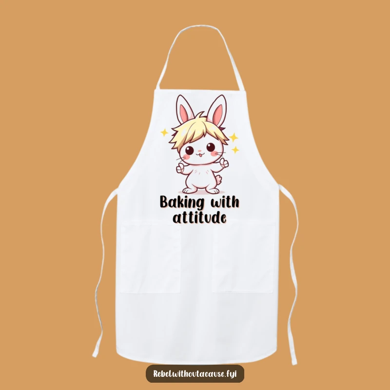 Funny Kawaii Bunny Apron: Punk Rocker Chef Wear, Great Funny Gift