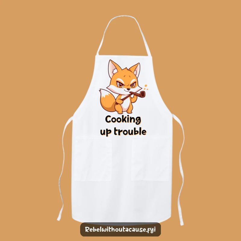 Funny Fox Butler Apron: Kitchen Mischief Bent Pipe Cooking Gear, Bestselling Funny Gift