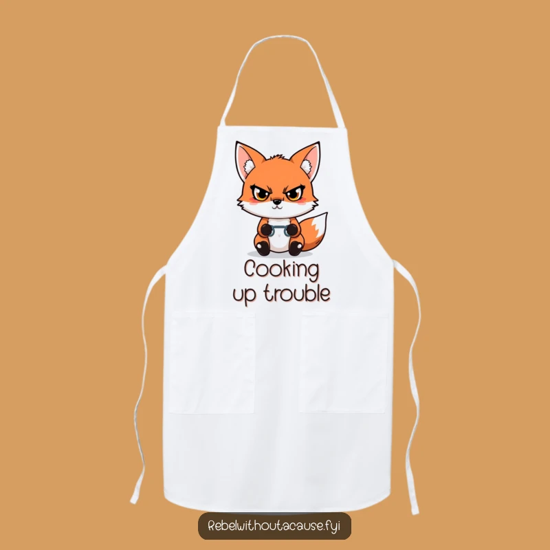 Funny Kawaii Fox Apron: Defiant Chef Wear, Great Funny Gift