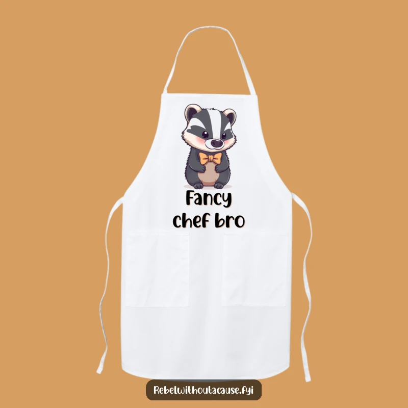 Funny Bold Badger Bowtie Apron: Cook with Sophistication and Humor