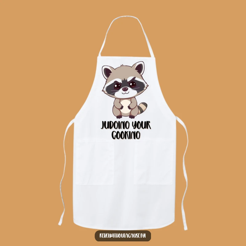 Funny Cheeky Raccoon Apron: Hilarious Mischievous Smirk Kitchen Wear for Chefs