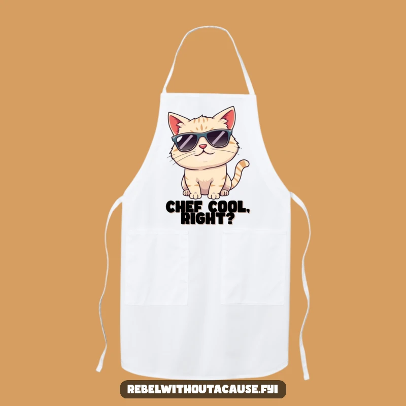 Funny Cool Cat Sunglasses Apron: Cook with Feline Flair & Style!