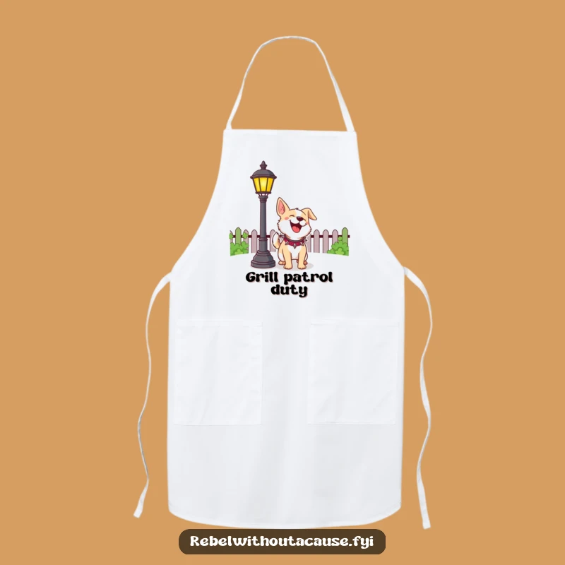 Funny Dog Barking Lamppost Apron - Hilarious Kitchenwear for Dog Lovers
