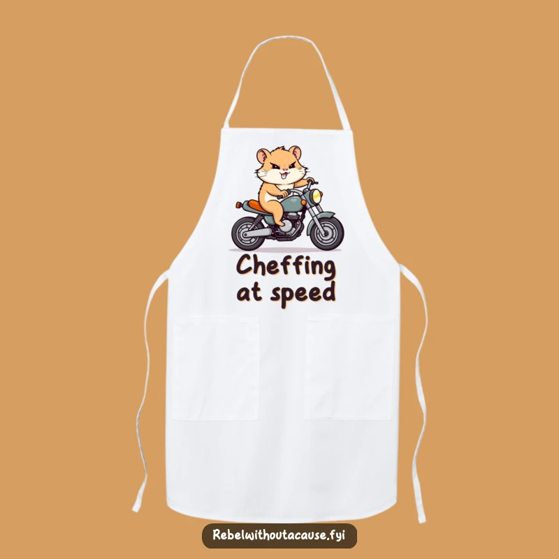 Funny Hamster Motorcycle Apron: Kitchen Adventures with a Determined Rodent, Perfect Funny Gift