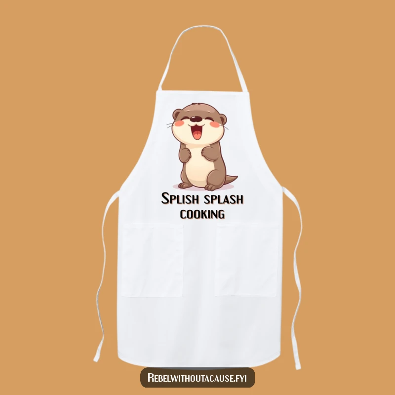 Funny Otter Flip Apron: Giggling Kitchen Fun, Carefree Chef Gift
