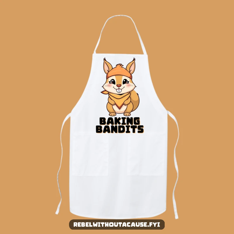 Funny Squirrel Apron: Bandana Chef, Cheeky Grin, Kitchen Gift