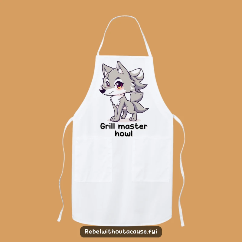 Funny Confident Wolf Apron: Cook with Wild Spirit - Great Funny Gift!