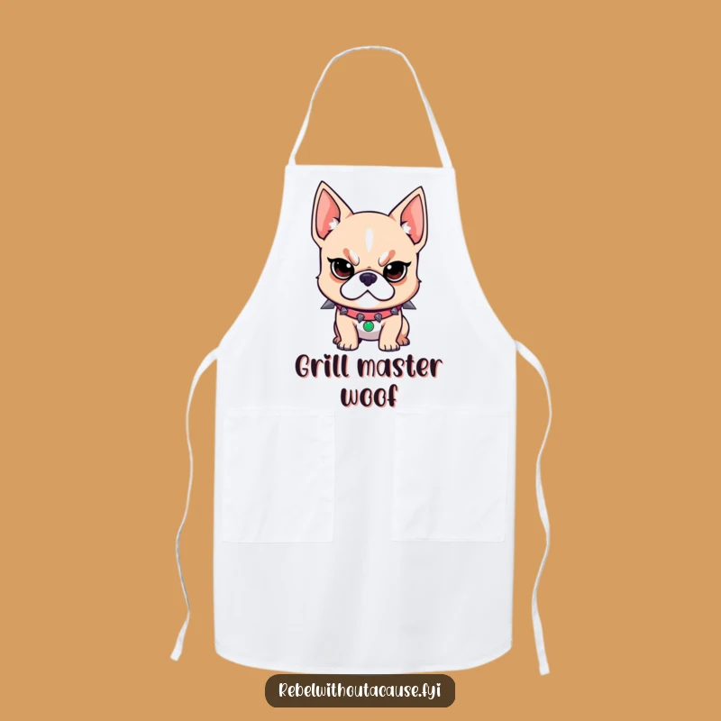 Funny Dog Apron: Spiked Collar Chef, Determined Style, Kitchen Gift