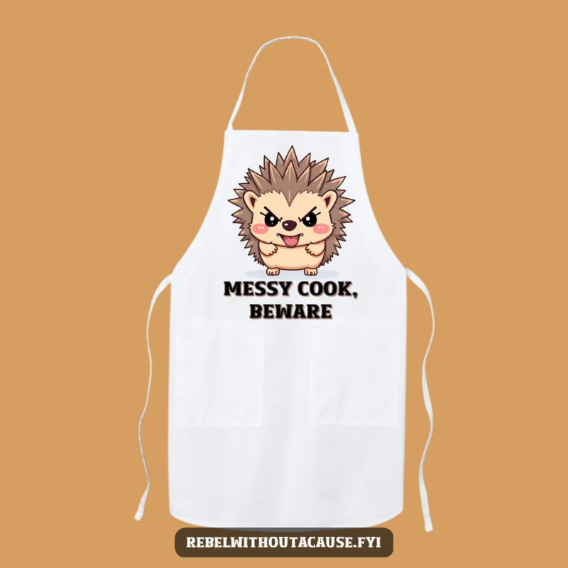 Funny Rebellious Hedgehog Apron: Cook with Fierce Independence!