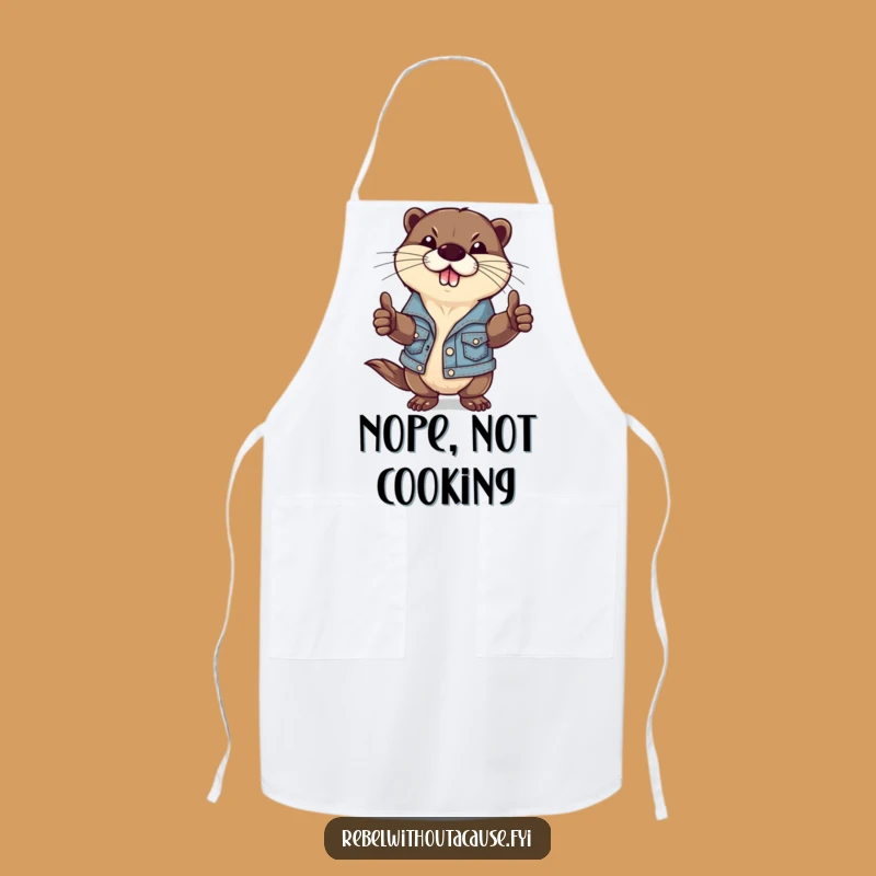 Funny Otter Apron: Cook with Attitude in a Rebel Denim Design