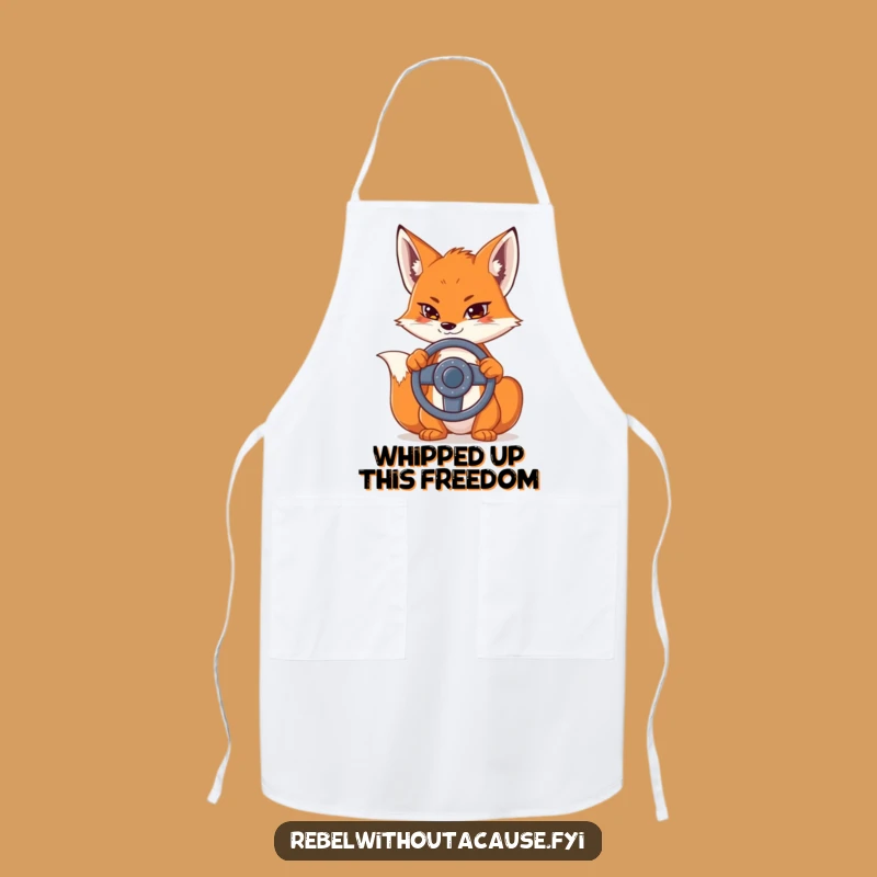Funny Fox Steering Wheel Apron: Cook with Cunning and Kitchen Laughs