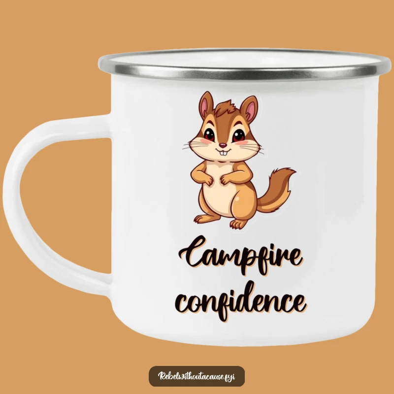 Funny Chipmunk Pose Camping Mug: Bold Outdoorsy Friend, Confident Adventure Gift