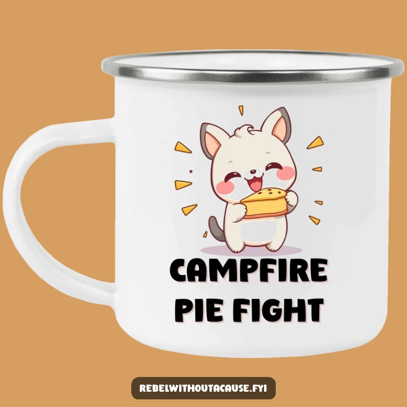 Funny Pie Smash Animal Camping Mug: Adventure Fuel with a Messy Twist