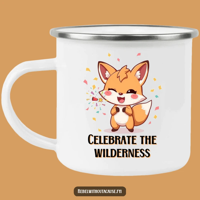 Funny Fox Confetti Camping Mug: Celebrate Outdoors with Joy
