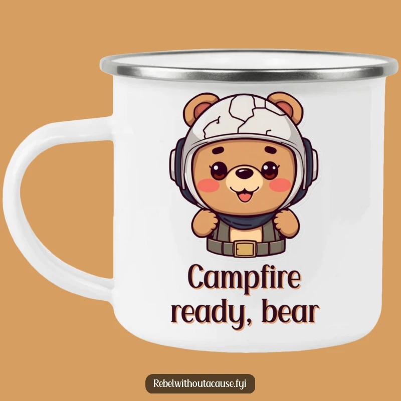 Funny Cheerful Bear Camping Mug - Rugged Adventure Ready Drinkware - Awesome Funny Gift