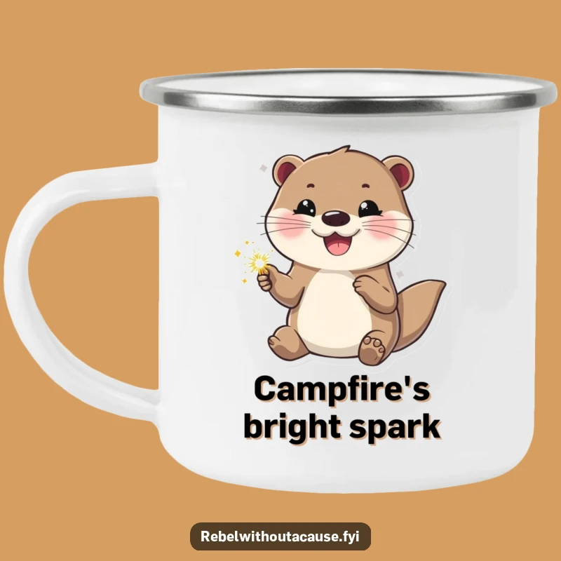 Funny Otter 'Sparkle On' Camping Mug - Cool Confident Otter Outdoor Gift