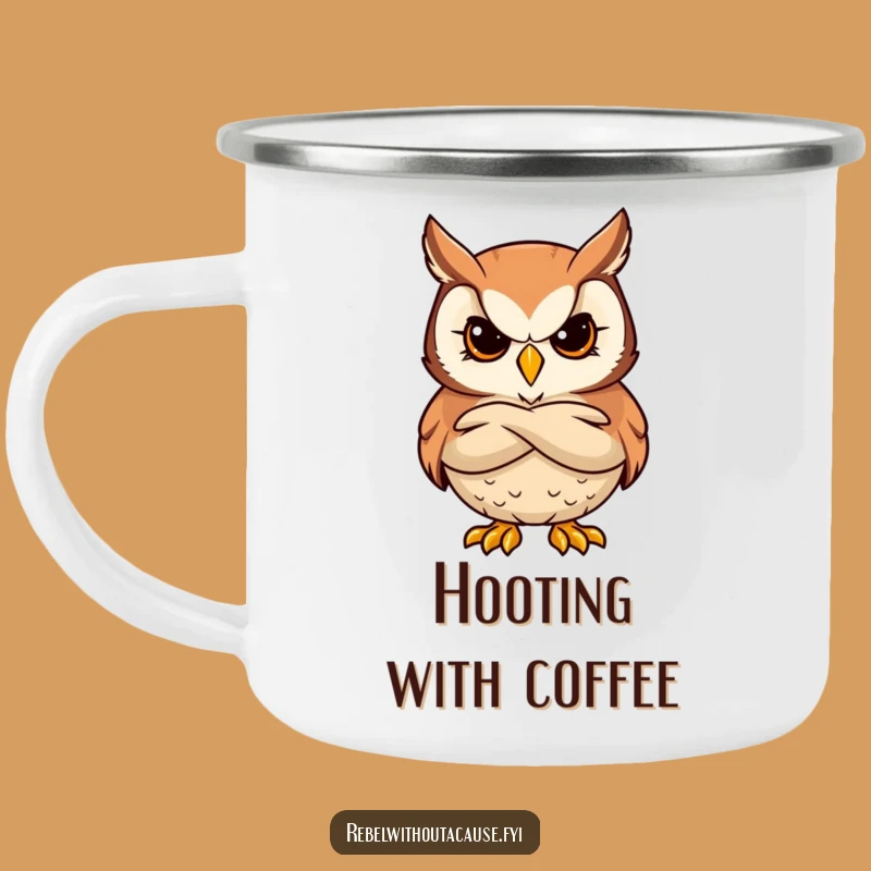 Funny Bold Owl Camping Mug: Wise Adventures - Ideal Funny Gift!