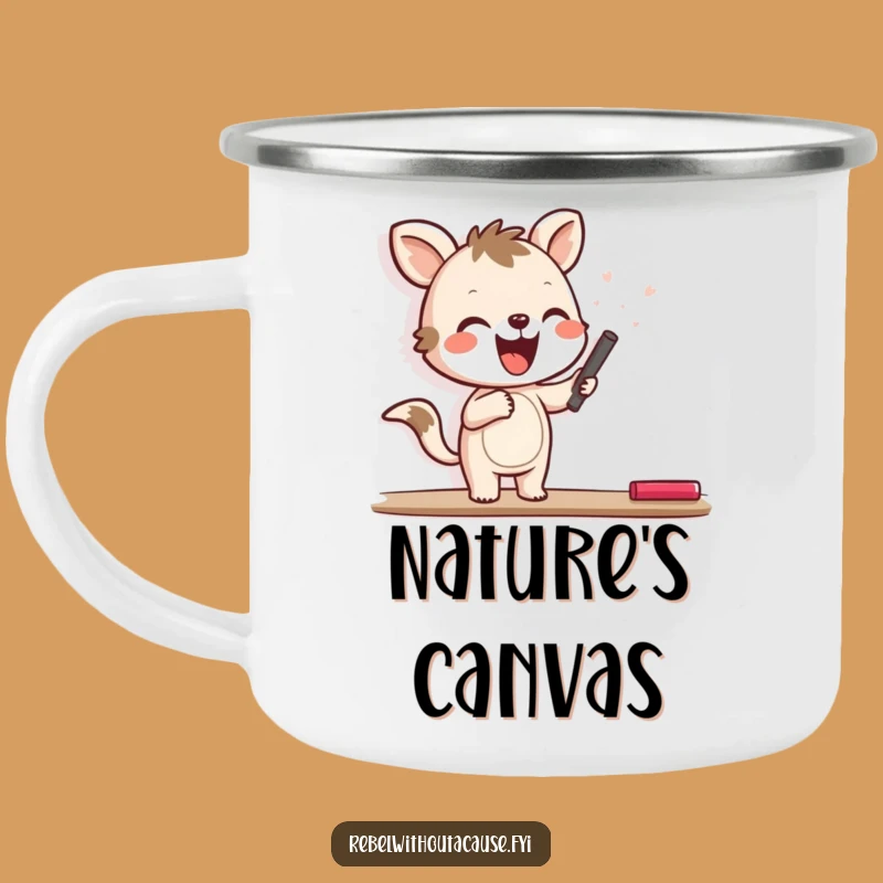 Funny Joyful Animal Chalk Wall Camping Mug, Adventure Art Funny Gift