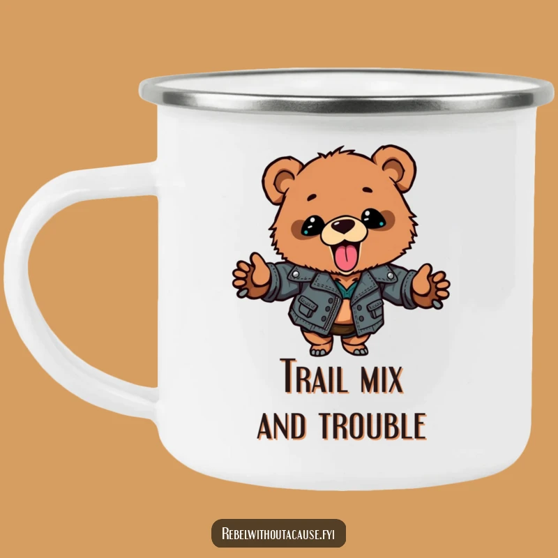 Funny Bear Cub Camping Mug: Ripped Jacket Cub, Your Rugged & Funny Outdoor Gift