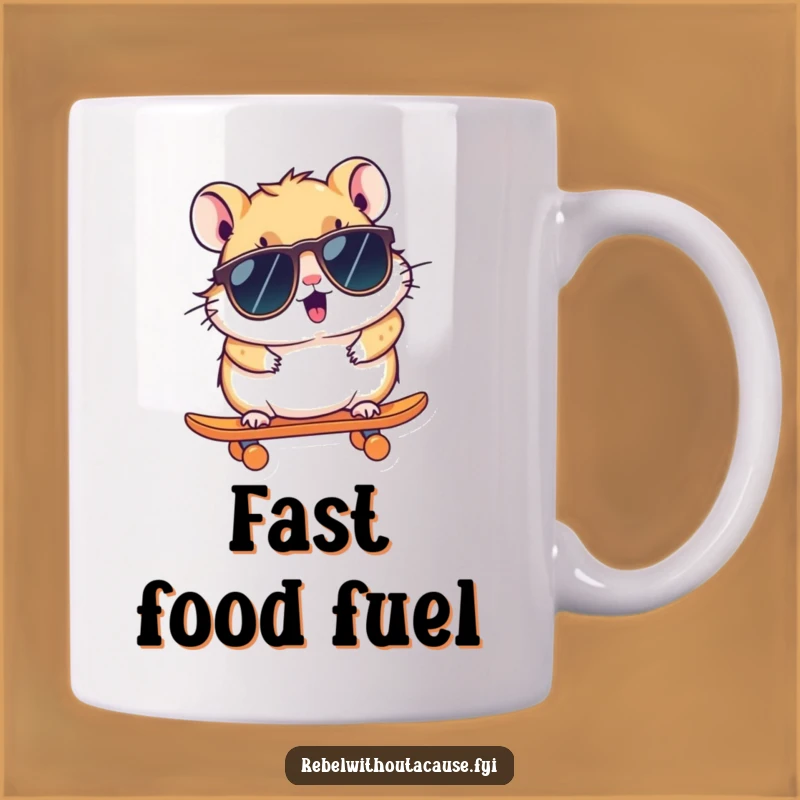 Funny Hamster Skateboard Mug: Chill Vibes with this Cool Rodent, A Perfect Funny Gift!