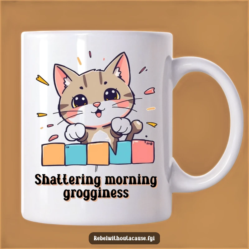 Funny Bold Cat Barrier Smash Mug: Hilarious Gift for Determined Cat Lovers