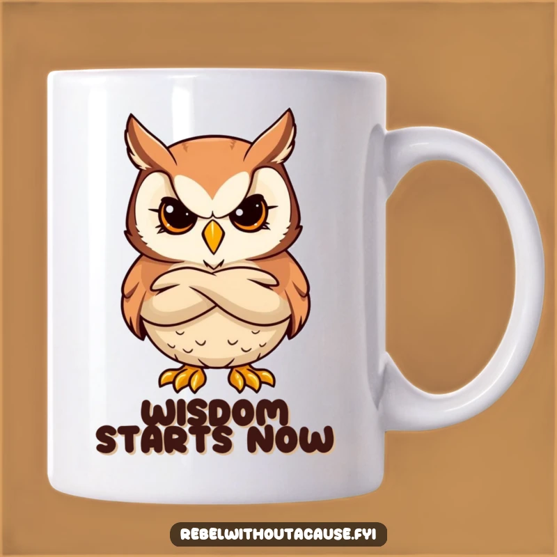 Funny Cool Owl Mug: Stern, Arms Crossed & Stylish - Perfect Funny Gift!