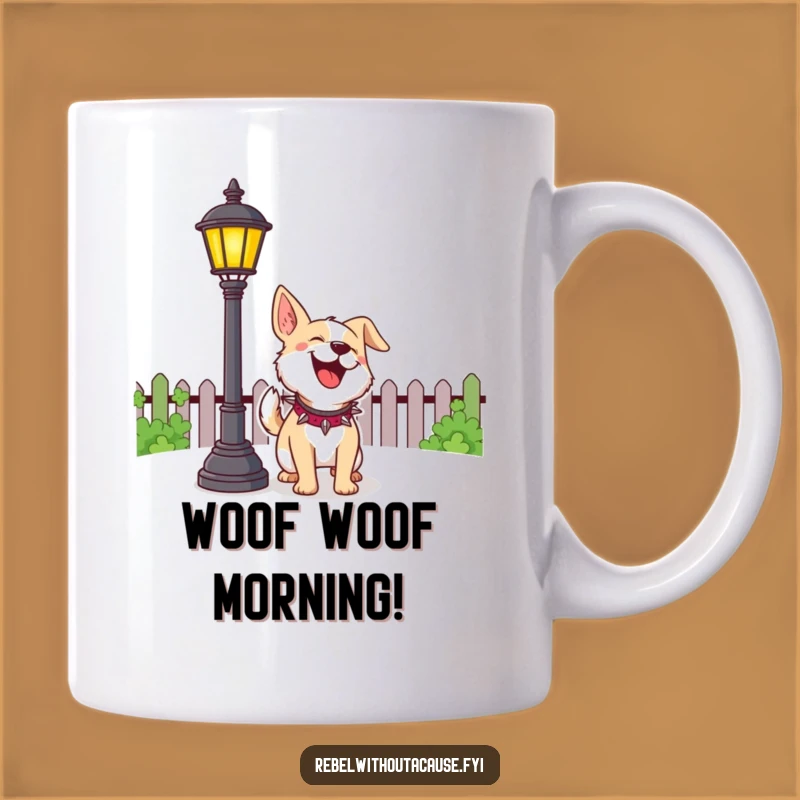 Funny Dog Barking Lamppost Mug - Hilarious Pet Lover Gift