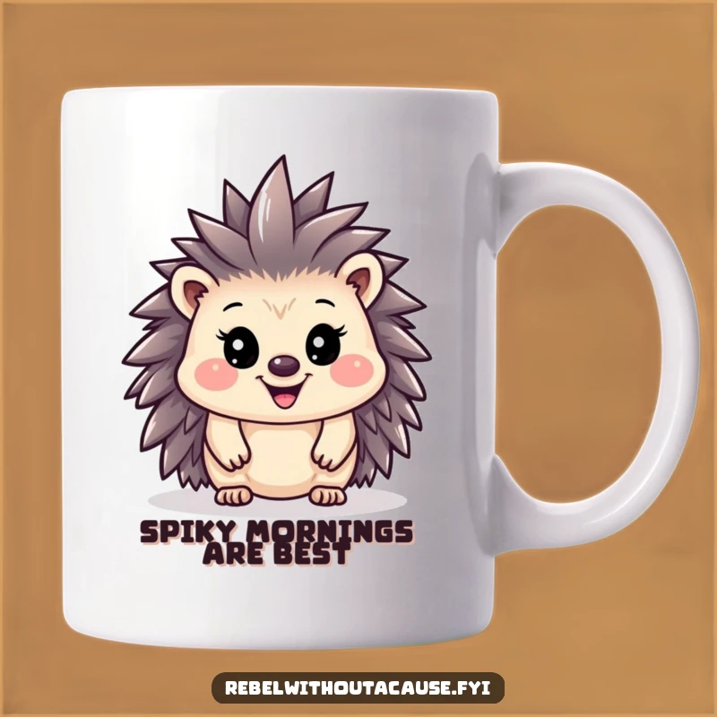 Funny Hedgehog Mohawk Mug: Punk Rock Personality for Your Coffee