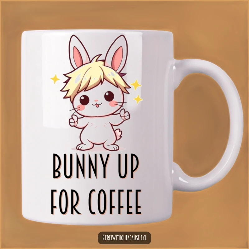 Funny Kawaii Bunny Mug: Punk Rocker Style, Perfect Funny Gift for Music Lovers