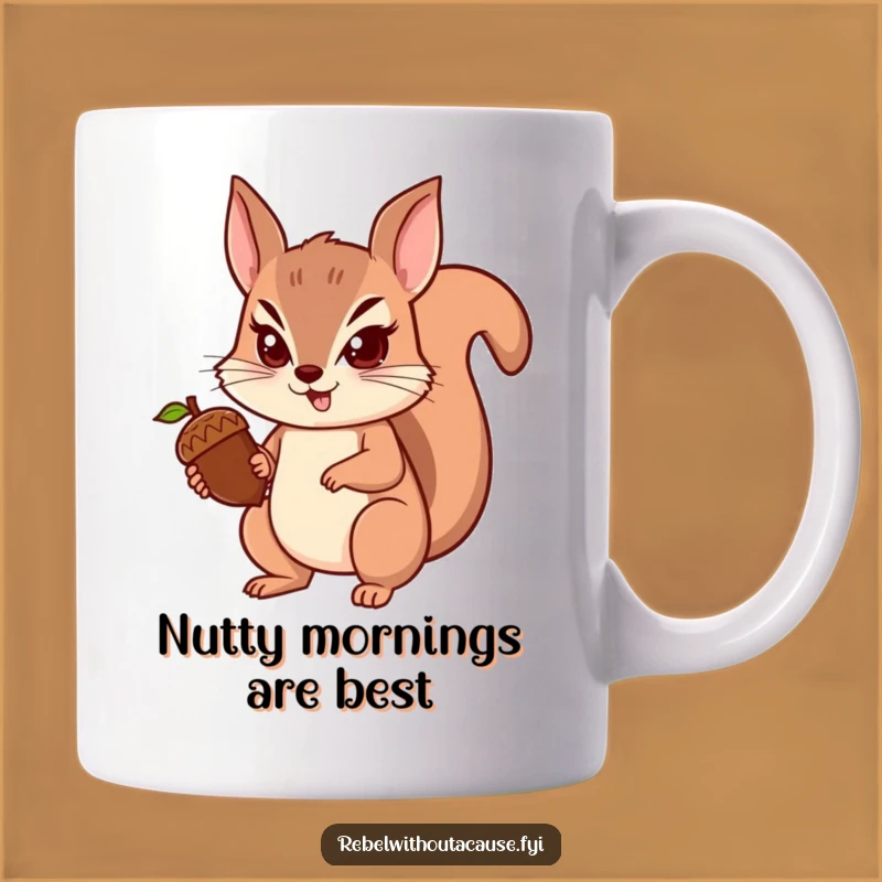 Funny Squirrel Mug: Spunky Holder, Defiant Acorn, Perfect Funny Gift
