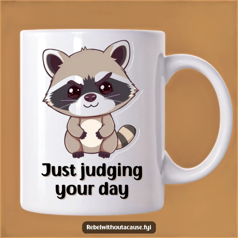 Funny Cheeky Raccoon Mug: Perfect Mischievous Gift for Eyebrow Raising Humor Lovers