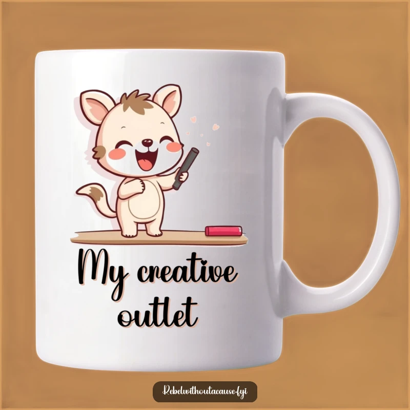 Funny Joyful Animal Chalk Wall Mug, Creative Expression Funny Gift