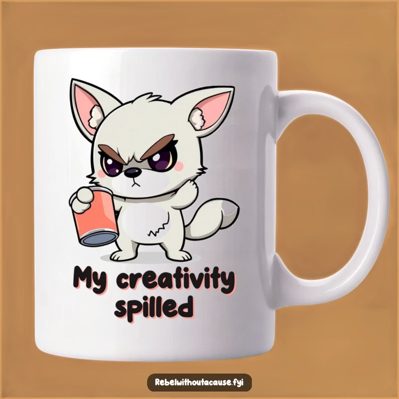 Funny Rebellious Animal Paint Can Mug - Defiant Artist Humor Gift