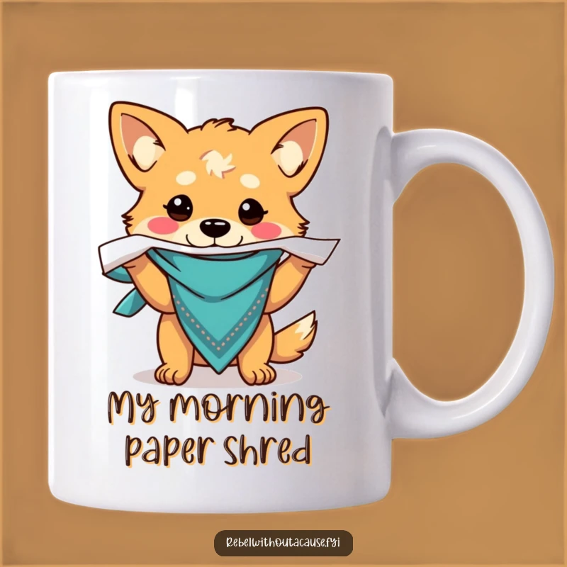 Funny Dog Paper Ripping Mug - Hilarious Canine Chaos Gift
