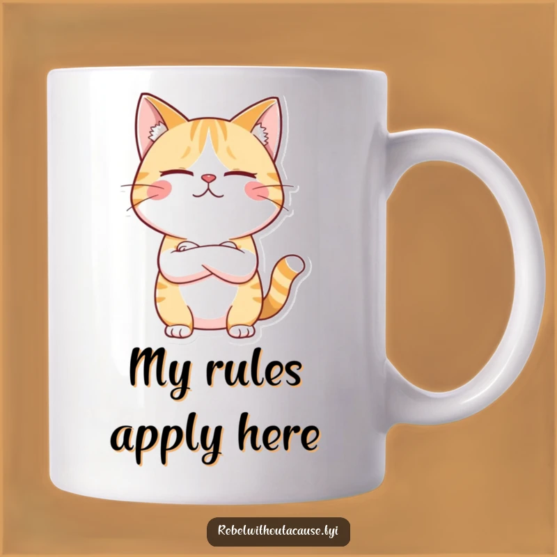 Funny Unimpressed Cat Mug - Sarcastic Rule Breaker Coffee Cup - Great Funny Gift