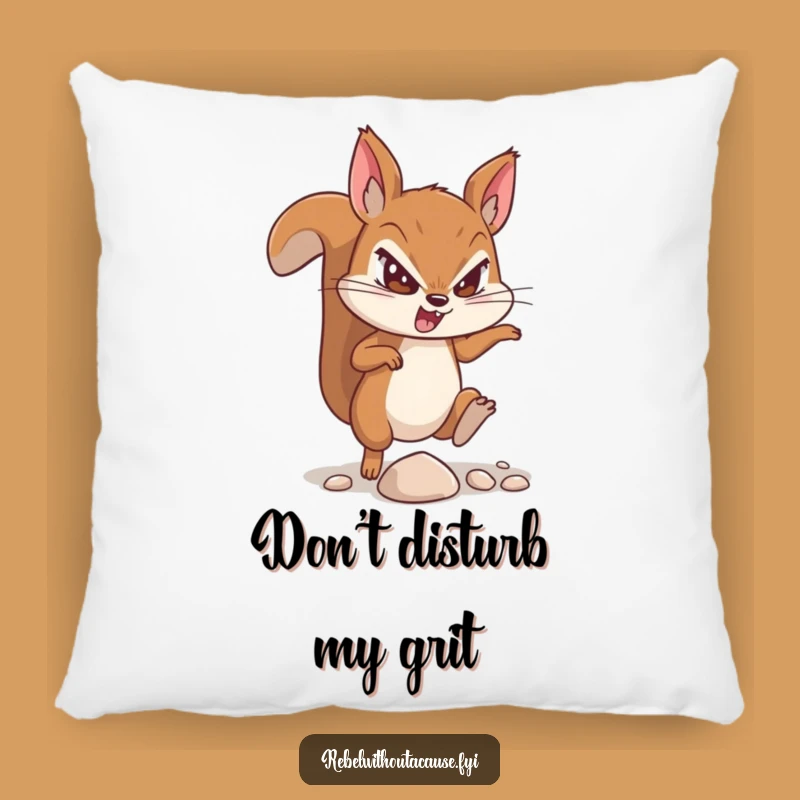 Funny Defiant Squirrel Pillow - Cozy Comfort with Attitude - Adorable Funny Gift!