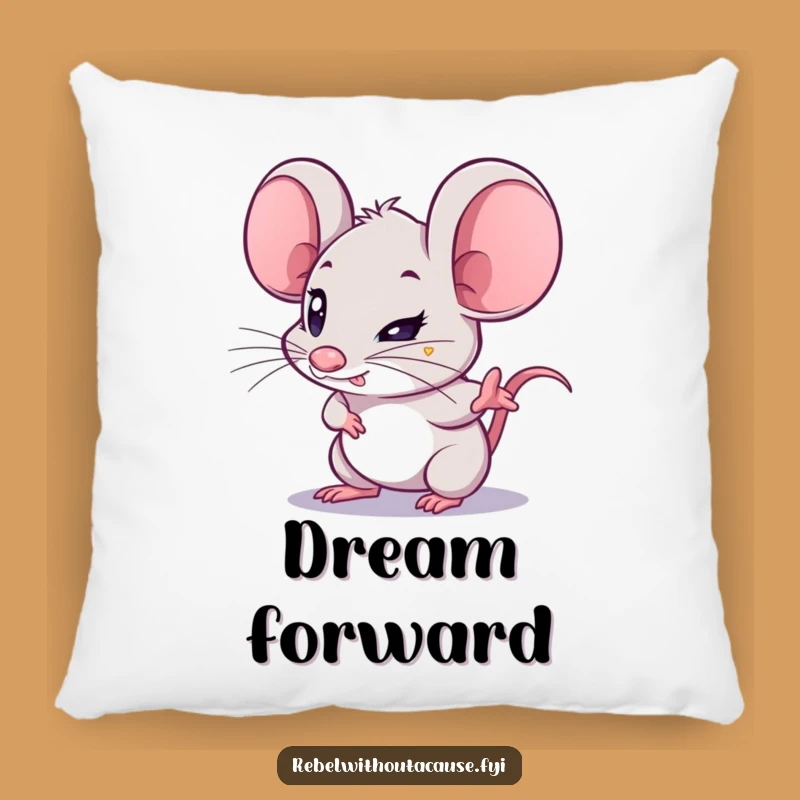 Funny Mouse Determination Pillow: Cuddle with Focus from this Cute Rodent, A Comfy Funny Gift!