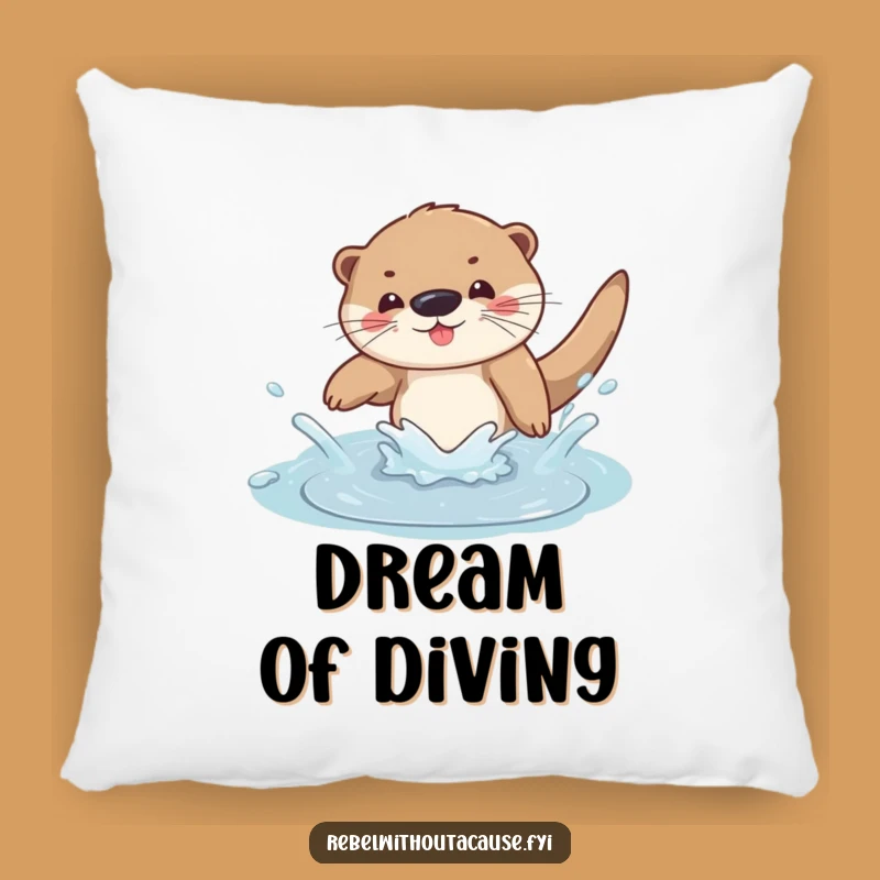 Funny Otter Dive Pillow: Cuddle Up with a Splashy Friend!