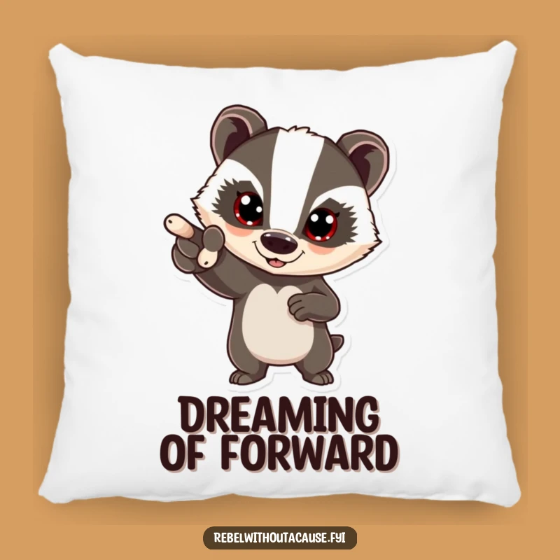 Funny Bold Badger Pillow: Cuddle Up with Courage!