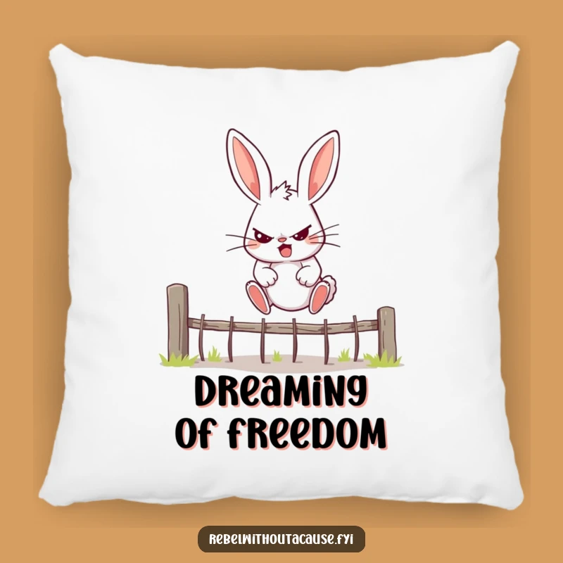 Funny Rebellious Bunny Pillow - Cozy and Hilarious Decor