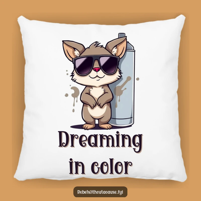 Funny Cool Animal Graffiti Pillow: Comfy Decor with a Street Vibe