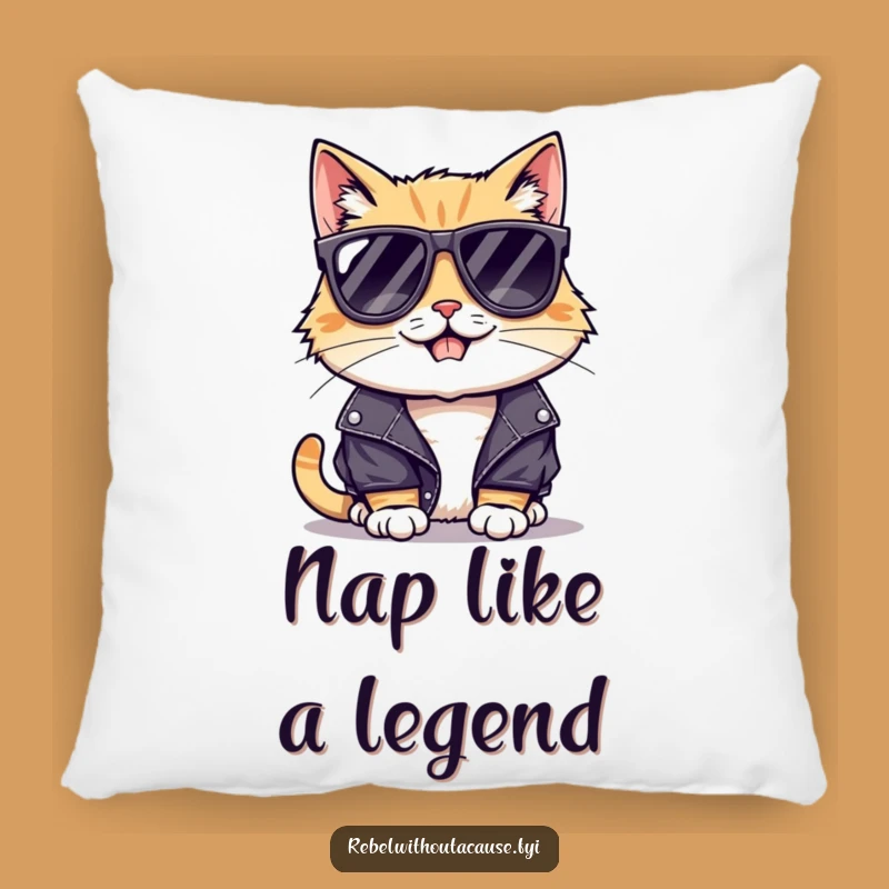 Funny Cool Cat Lounge Pillow: Comfy Style with a Mischievous Touch!