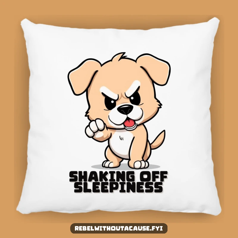 Funny Defiant Puppy Stomp Pillow: Comfy Comfort with Stubborn Flair