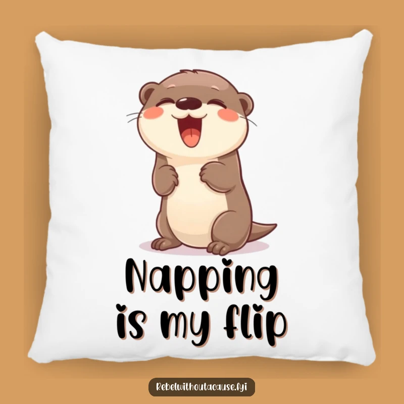 Funny Otter Flip Pillow: Cozy Giggling Comfort, Carefree Accent Gift