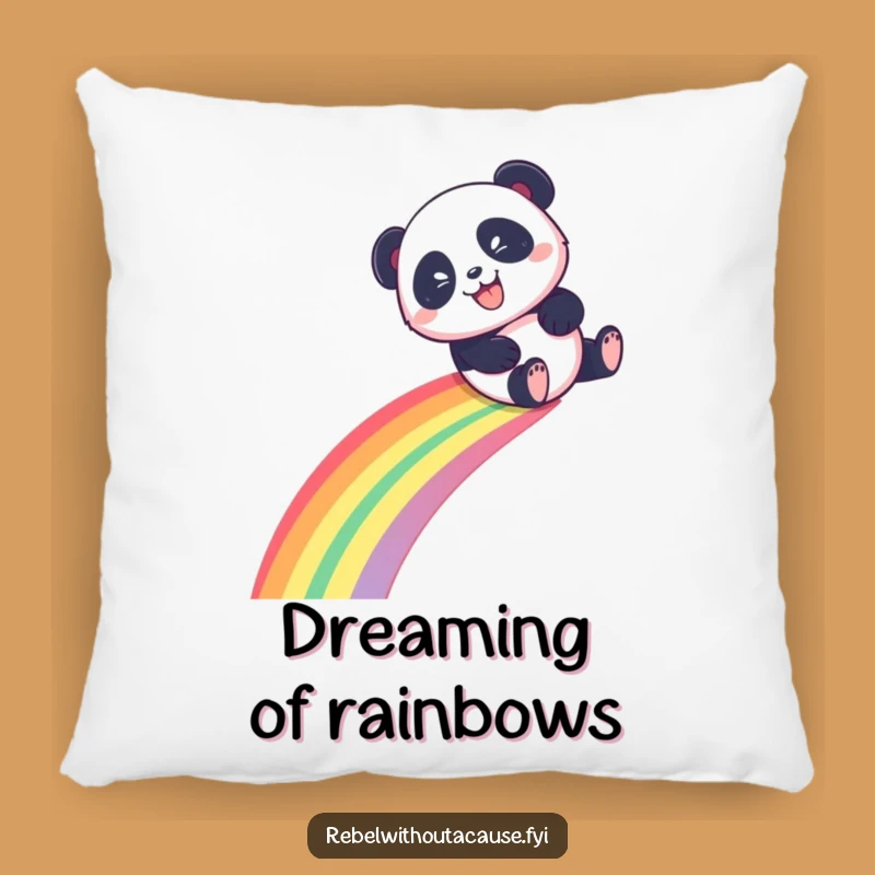 Funny Panda Pillow, Cozy Rainbow Fun, Mischievous Grin, Adorable Funny Gift