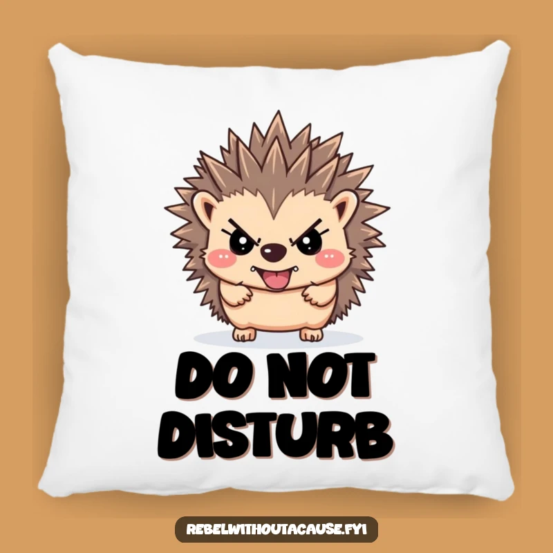 Funny Rebellious Hedgehog Pillow: Cozy Up with Defiant Charm!