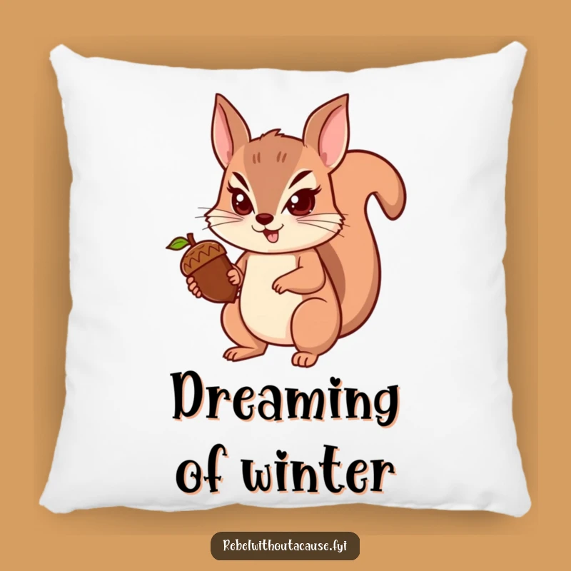 Funny Squirrel Pillow: Spunky Acorn Guard, Comfy & Determined Funny Gift