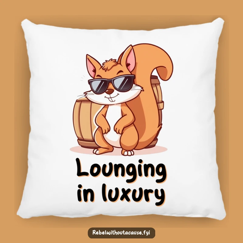 Funny Squirrel 'Shady Deal' Pillow - Mischievous Sunglasses Squirrel Accent Gift