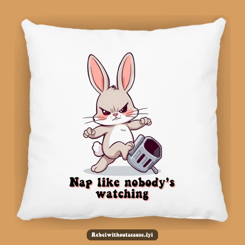 Funny Rebellious Bunny Pillow: Snuggle Up with Sass, Hilarious Gift