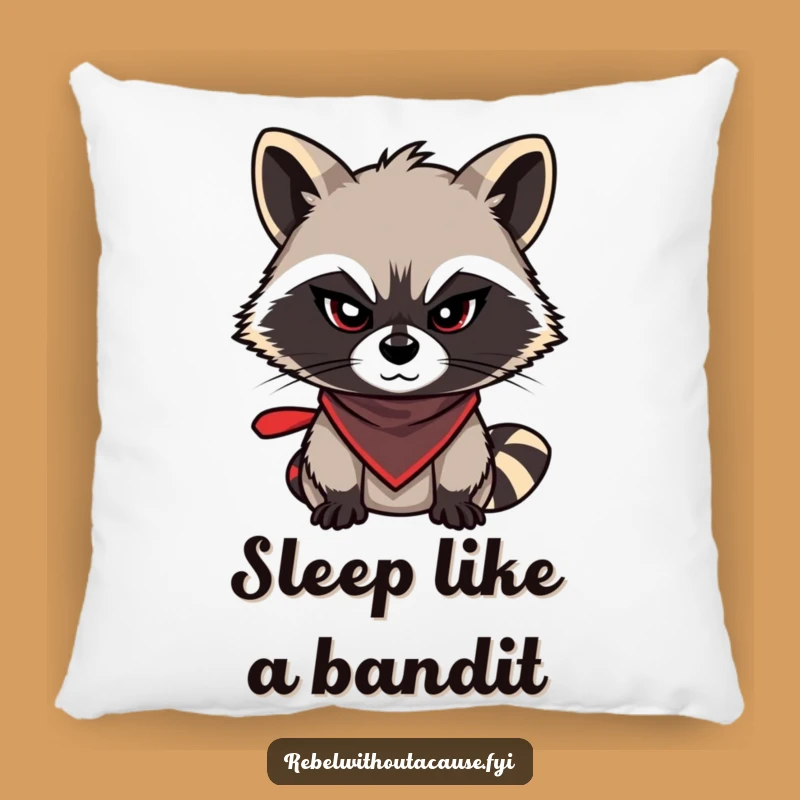 Funny Raccoon Pillow: Mischievous Bandit, Sly Wink, Comfy & Cool Funny Gift